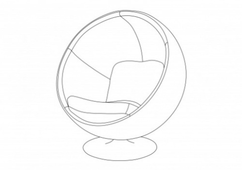 فایل اتوکد آبجکت صندلی توپی (ball chair)