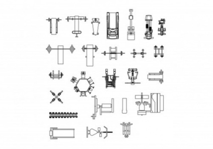 فایل اتوکد آبجکت لوازم و تجهیزات باشگاه بدنسازی