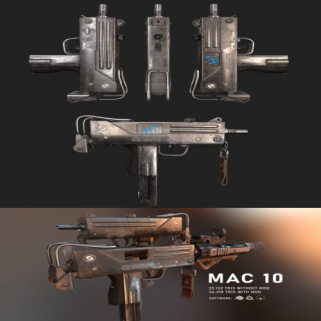 مدل سه بعدی سلاح MAC-10