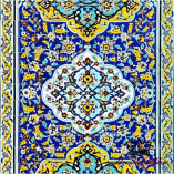 کاشی لعابدار هفت رنگی با نقوش زیبای اسلیمی و ختایی -کد 144