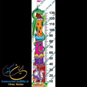 دانلود طرح وکتور قدسنج جهت اندازه گیری قد کودکان - کد 1019