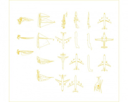 فایل آماده هواپیما و قایق برای مبلمان نقشه با فرمت dwg