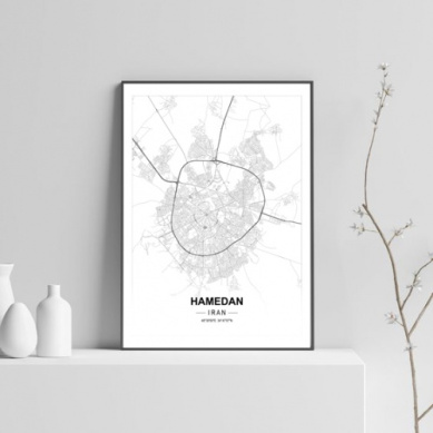 پوستر نقشه مدرن شهر همدان در فرمت pdf