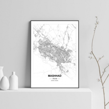 پوستر نقشه مدرن شهر مشهد در فرمت pdf