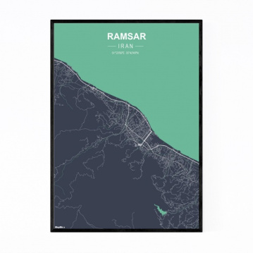 پوستر نقشه مدرن شهر رامسر در فرمت pdf