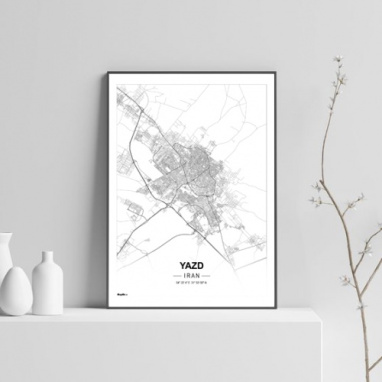 پوستر نقشه مدرن شهر یزد در فرمت pdf