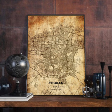 پوستر نقشه مدرن شهر تهران در فرمت عکس با کیفیت بالا