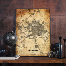 پوستر نقشه مدرن شهر اصفهان در فرمت عکس با کیفیت بالا