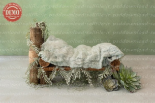 بک دراپ نوزاد تخت خواب چوبی پسرونه -کد 6290