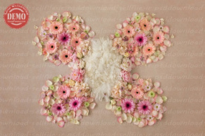 بک دراپ نوزاد پروانه گلدار -کد 6303