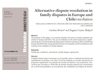 راه چاره ای برای تحلیل ستیز در مشاجرات قومی یا خانوادگی در اروپا و شیلی : میانجیگری (به همراه ترجمه)
