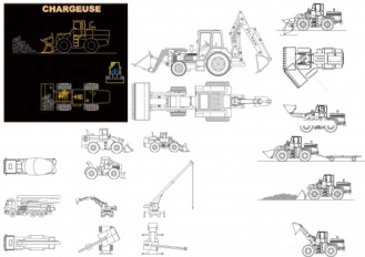 فایل اتوکد آبجکت انواع ماشین راهسازی لودر