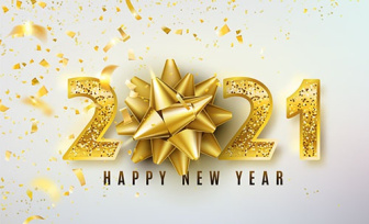 بنر بزرگ تبریک سال نو میلادی با براده های طلا با کیفیت بسیار بالا