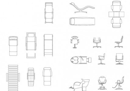دانلود فایل اتوکد آبجکت انواع صندلی آرایشگاه