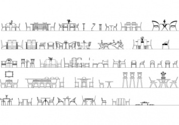 فایل اتوکد آبجکت انواع میزهای ناهارخوری