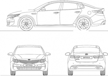 فایل اتوکد آبجکت خودروی کیا اپتیما 2017