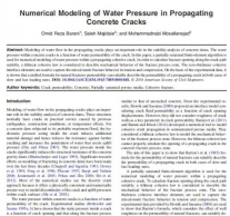 ترجمۀ مقاله Numerical Modeling of Water Pressure in Propagating Concrete Cracks ،   مدل سازی عددی فشار آب در انتشارترک های بتنی