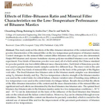 ترجمۀ مقاله Effects of Filler–Bitumen Ratio and Mineral Filler Characteristics on the Low-Temperature Performance of Bitumen Mastics