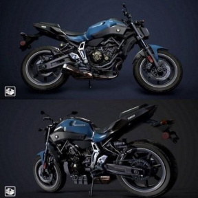 مدل سه بعدی موتور سیکلت yamaha-fz-07