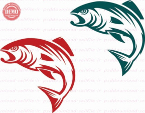 وکتور لوگوی ماهی قرمز و آبی-کد 168