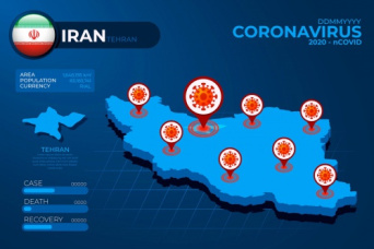 اینفوگرافی نقشه ایران با پین کلانشهر ها