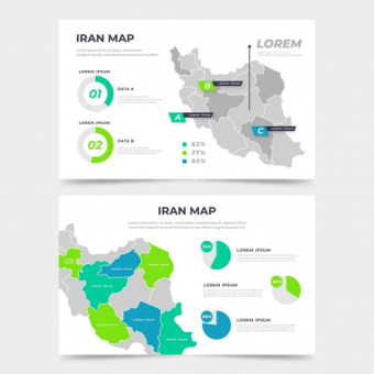 اینفوگرافی نقشه کشور ایران با فرمت وکتور