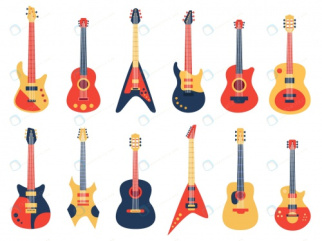 مجموعه وکتور گیتار در انواع مختلف