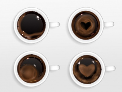 وکتور فنجان قهوه با طرح قلب