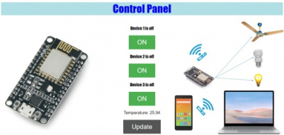 کنترل وسایل برقی با موبایل و کامپیوتر به همراه مانیتور دما