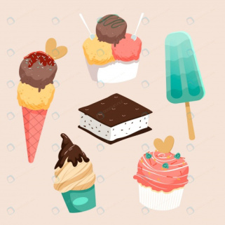 مجموعه بستنی در طرح های متنوع