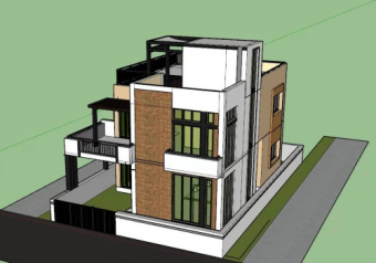 مدل سه بعدی اسکچاپ خانه ویلایی دوبلکس مدرن