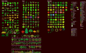 پکیج بلوکهای اتوکد انواع درخت و کیاهان در پلان و نما