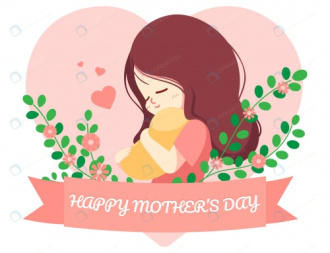 وکتور کارتونی تبریک روز مادر