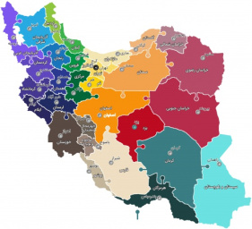 نقشه وکتور و عکس رنگی تقسیمات استانی ایران در قالب پازل