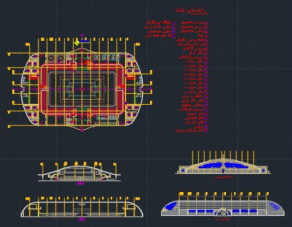 دانلود پلان اتوکد استادیوم ورزشی(stadium) به همراه جزییات نقشه