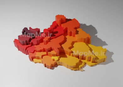 دانلود نقشه رنگی سه بعدی تقسیمات استانی ایران