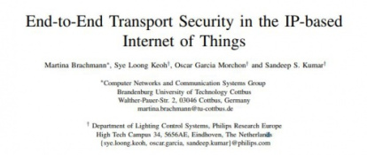 ترجمه مقاله «End-to-End Transport Security in the IP-Based Internet of Things»