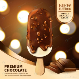 وکتور تبلیغاتی بستنی شکلاتی