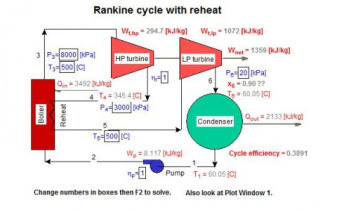 آموزش ویدئویی محاسبات سیکل رانکین با گرمایش مجدد (Reheat Cycle) به همراه مثال حل شده و کد در نرم افزار EES (ترمودینامیک 2)