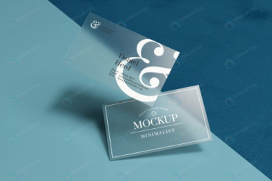 موکاپ کارت ویزیت تجاری شفاف