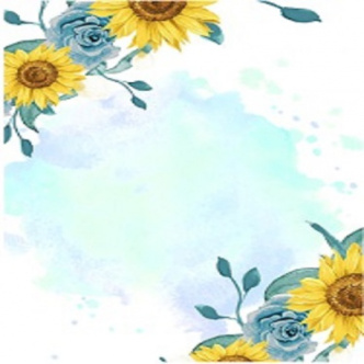 فایل لایه باز پس زمینه استوری آبرنگ آبی زرد گلدار گل آفتابگردان