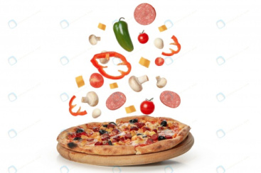 تصویر تبلیغاتی پیتزا با قارچ و فلفل