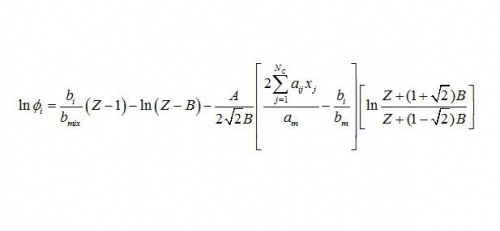 محاسبات ضریب فوگاسیته (Fugacity Coefficient) اجزا مخلوط گاز و مایع با معادله حالت پنگ رابینسون به همراه کد متلب