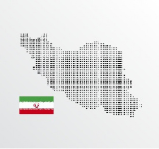 نقشه نقطه ای و پرچم ایران