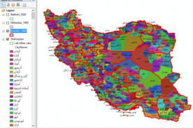 لایه شیپ فایل آخرین تقسیمات سیاسی ایران 1400 شامل استان ها، شهرستانها و بخشها