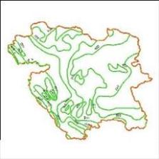 نقشه ی خطوط همبارش استان کردستان