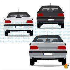 فایل وکتور ماشین پژو 405 از نمای عقب