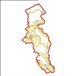 دانلود شیپ فایل منحنی های هم تبخیر استان اردبیل
