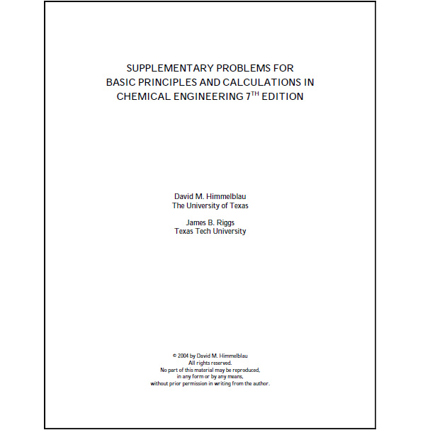 حل المسایل کتاب Basic Principles And Calculations In Chemical Engineering, 7th ed