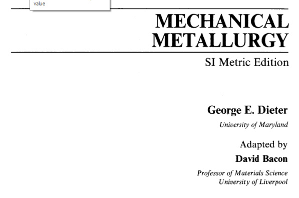 کتاب متالورژی  مکانیکی - دیتر (Mechanical metallurgy) به زبان انگلیسی